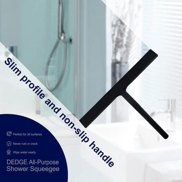 Alt view image 7 of 7 - DEDGE Shower Squeegee Window Glass Wiper Scraper Cleaner with Silicone Blade for Bathroom/Kitchen/Car Glass/Mirror/Door 11-Inch (with Hook)