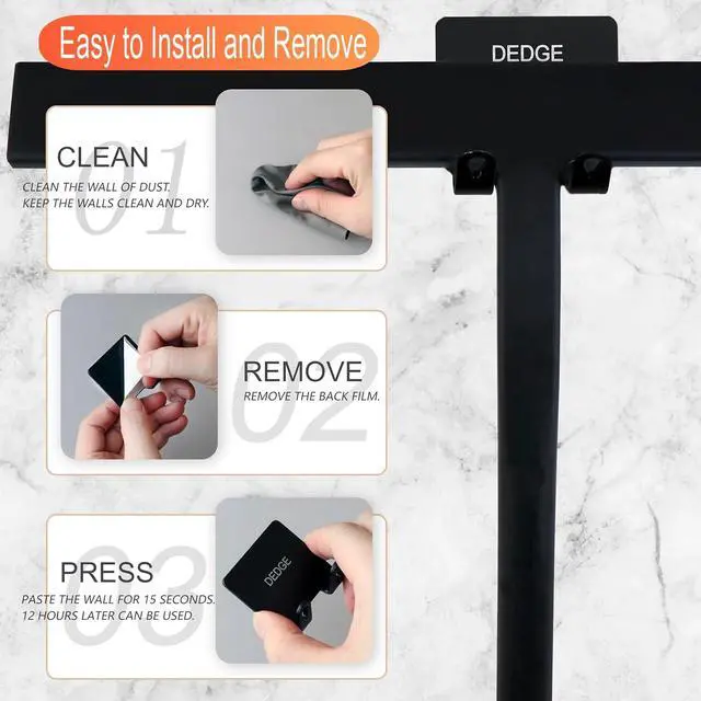 Alt view image 3 of 7 - DEDGE Shower Squeegee Window Glass Wiper Scraper Cleaner with Silicone Blade for Bathroom/Kitchen/Car Glass/Mirror/Door 11-Inch (with Hook)