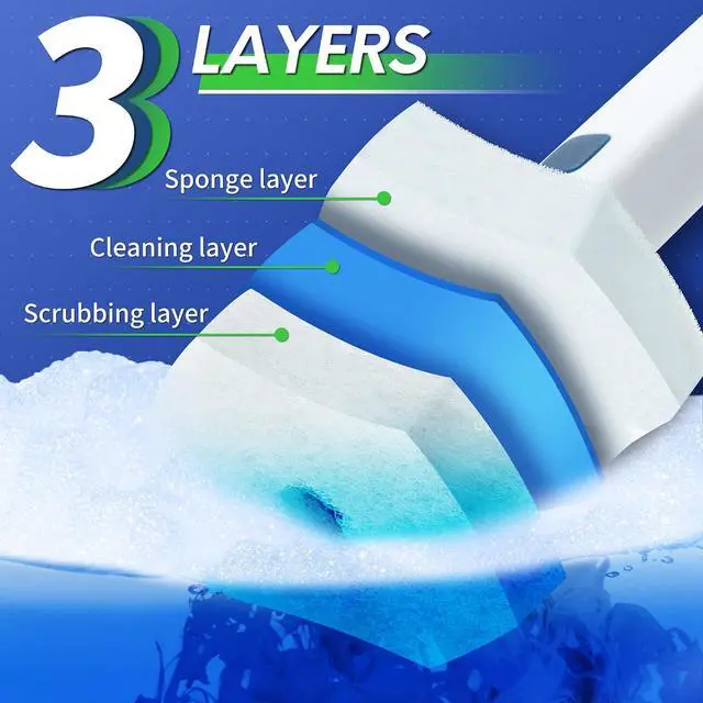 Alt view image 4 of 7 - BOOMJOY Disposable Toilet Brush Set with 15 Wand Refills, Toilet Bowl Cleaner Wand with Holder, Toilet Cleaning System Starter Wand Kit, Bathroom Cleaning Set
