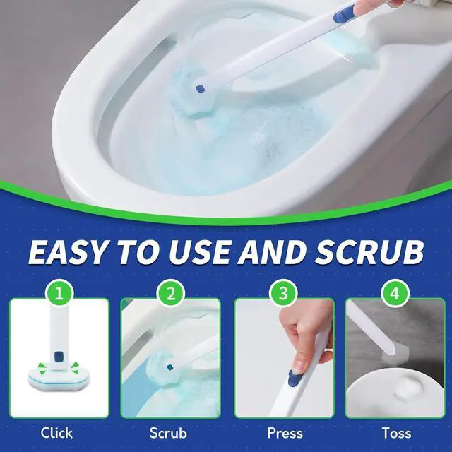 Alt view image 7 of 7 - BOOMJOY Disposable Toilet Brush Set with 15 Wand Refills, Toilet Bowl Cleaner Wand with Holder, Toilet Cleaning System Starter Wand Kit, Bathroom Cleaning Set