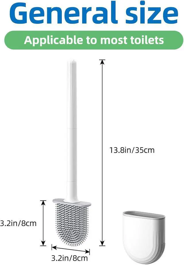 Alt view image 2 of 4 - Silicone Toilet Brush,Toilet Bowl Brush,Toilet Brush and Holder Set,Rv Toilet Cleaner Brush Wall Mounted for BathroomRV Travel Trailers and Campers