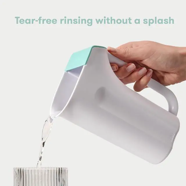 Alt view image 2 of 6 - Frida Baby Control The Flow Bath Rinse Cup, Tear Free Rinser to Wash Hair and Body with Easy Grip Handle and Removable Rain Shower, Made in USA