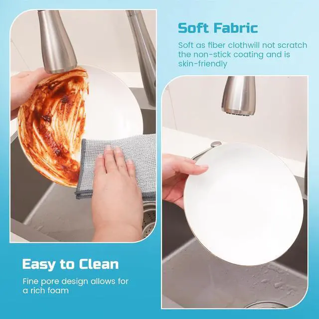 Alt view image 4 of 7 - 20 Pcs New Upgrade 3-Layer Metal Dish Cloth, No Scratches and No Odor, Multipurpose Wire Dishwashing Rag for Wet and Dry, Kitchen Cleaning Dish Rags,Sinks, Dishes, Stove Top, Dimensions(7.08x8.86)