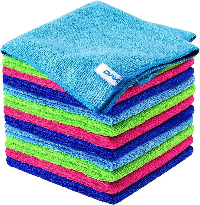 Main image of Microfiber Cleaning Cloth, 12Pcs, 12" x 12", High Density, 4 Colors