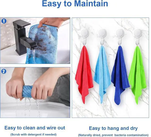 Alt view image 5 of 7 - Microfiber Cleaning Cloth, 12Pcs, 12" x 12", High Density, 4 Colors