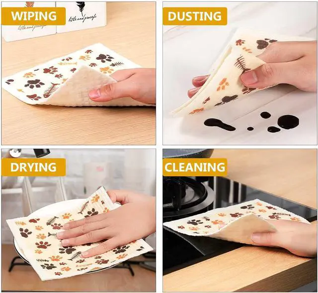 Alt view image 5 of 7 - Geiserailie 6 Pack Swedish Cat Dishcloths, Reusable Kitchen Towels