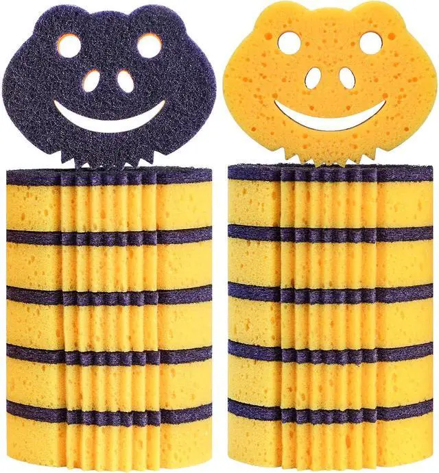 Main image of 12 Pack Frog Dual-Sided Multi-Functional Premium Cleaning Sponges,Scrub Sponges,Dishwashing Sponge for Heavy Duty Scouring Pads,Kitchen,Furniture,Dish,Bathroom
