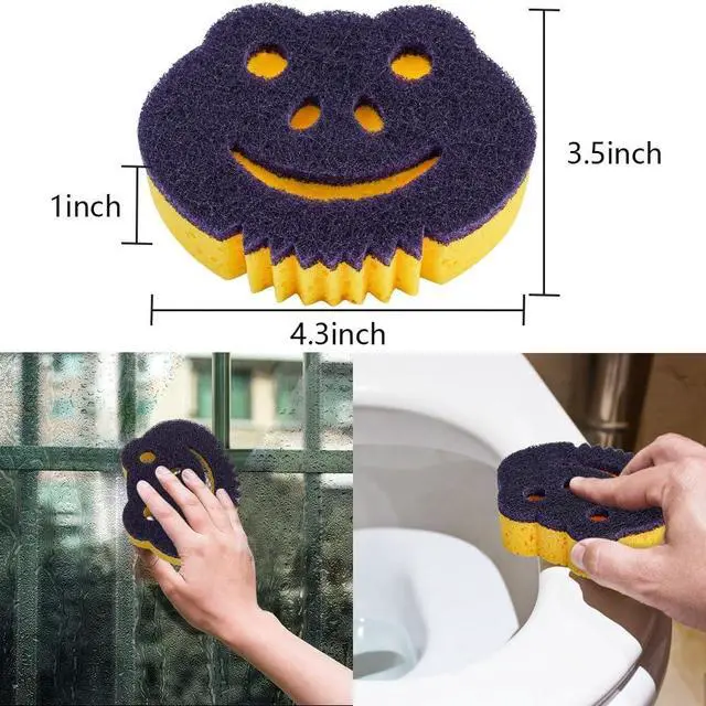 Alt view image 5 of 6 - 12 Pack Frog Dual-Sided Multi-Functional Premium Cleaning Sponges,Scrub Sponges,Dishwashing Sponge for Heavy Duty Scouring Pads,Kitchen,Furniture,Dish,Bathroom