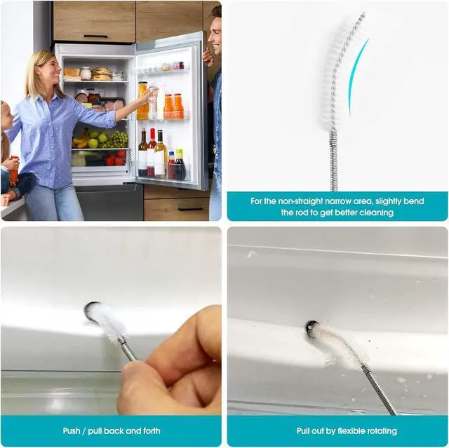 Alt view image 3 of 7 - RayTour Extra-Thick Drain Brush with Stronger Spring 61-Inch Stainless Steel and Nylon Pipe Cleaner for Flexible, Curved & Slim Holes, Stronger Spring Version