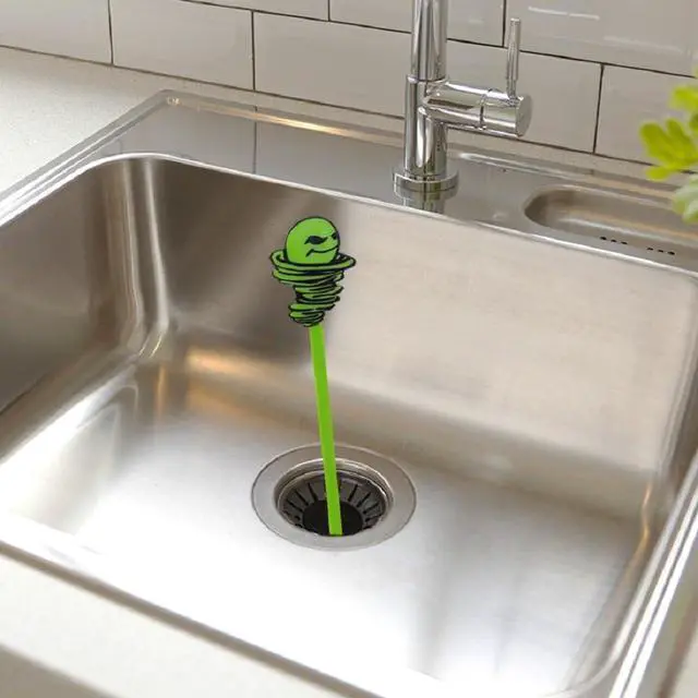 Alt view image 4 of 7 - Green Gobbler Hair Grabber Drain Snake - 5 Pack (Great for Sink & Shower Clogs)