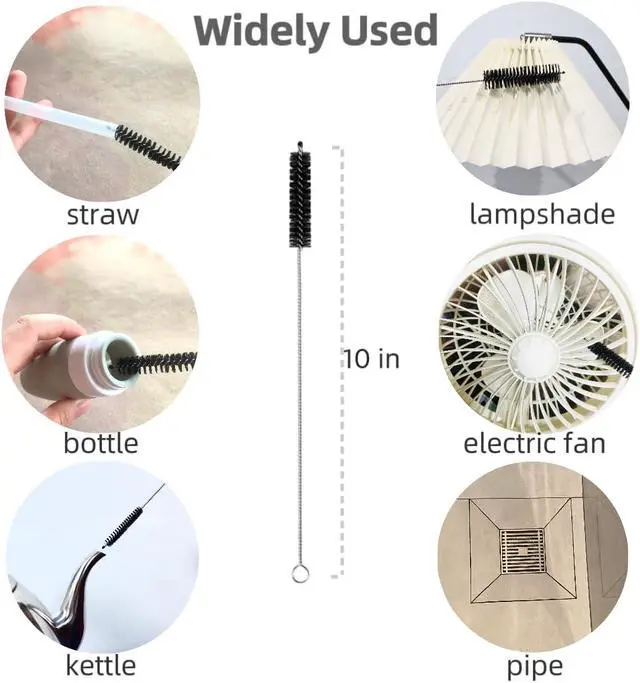 Alt view image 3 of 7 - Flexible Drain Brush Straw Cleaner Set, Nylon Cleaner Double Ended Elastic Hose 65 inch and 10 PCS Extra Long Pipe Cleaner 10 inch