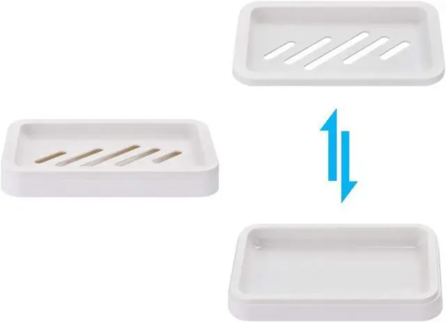 Alt view image 3 of 5 - 2PCS Draining Soap Dishes, Dishwashing Sponge Holder with Water Tray
