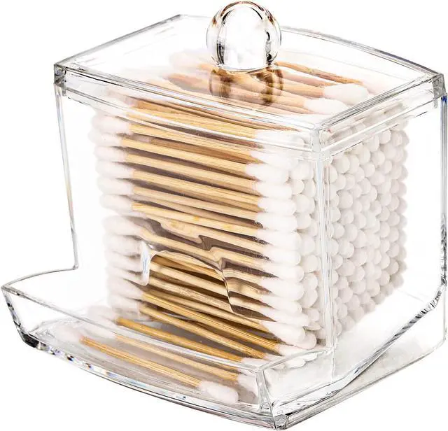 Main image of Tbestmax 10oz Qtip Holder Dispenser Big Clear Bathroom Organizer Accessories Decor for Storage-Qtips Cotton Ball Holder Apothecary Jars, Cotton Swabs, Floss Container