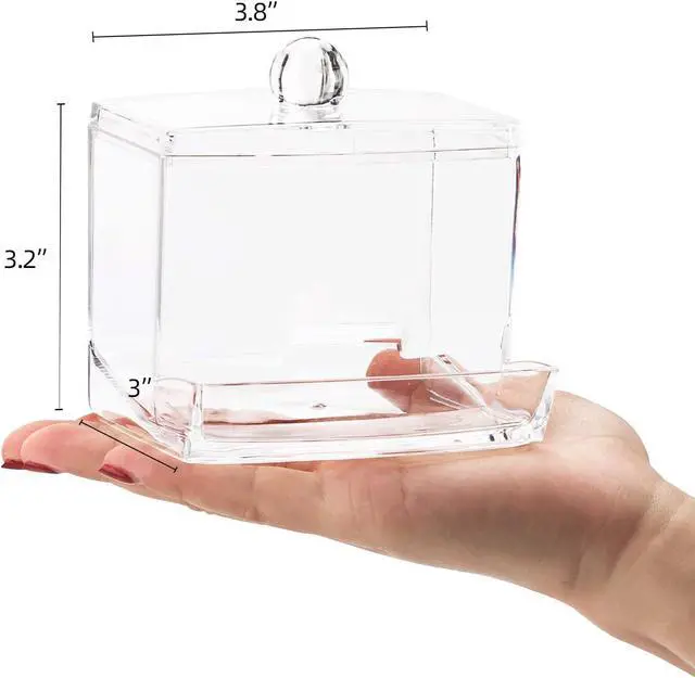 Alt view image 2 of 7 - Tbestmax 10oz Qtip Holder Dispenser Big Clear Bathroom Organizer Accessories Decor for Storage-Qtips Cotton Ball Holder Apothecary Jars, Cotton Swabs, Floss Container