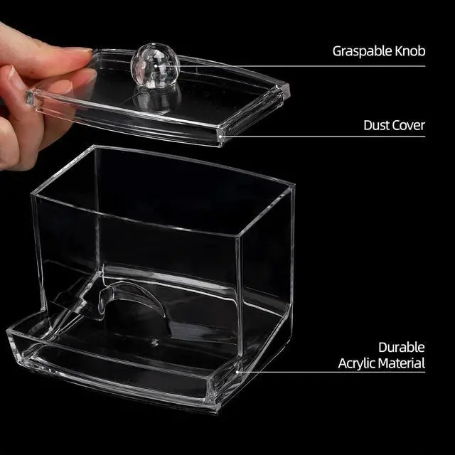 Alt view image 4 of 7 - Tbestmax 10oz Qtip Holder Dispenser Big Clear Bathroom Organizer Accessories Decor for Storage-Qtips Cotton Ball Holder Apothecary Jars, Cotton Swabs, Floss Container
