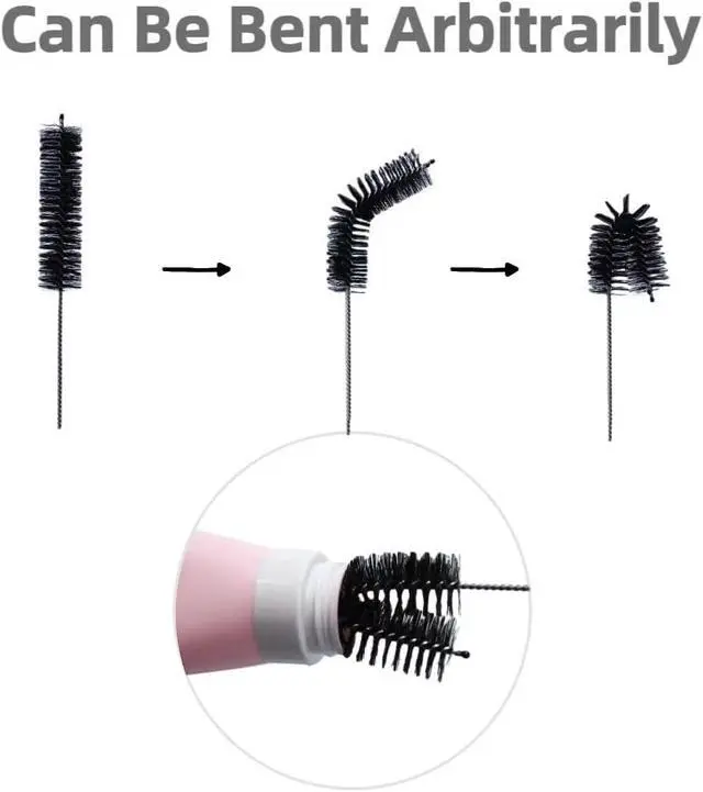Alt view image 5 of 7 - Flexible Drain Brush Straw Cleaner Set, Nylon Cleaner Double Ended Elastic Hose 65 inch and 10 PCS Extra Long Pipe Cleaner 10 inch