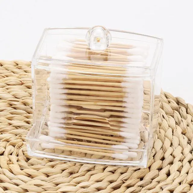Alt view image 6 of 7 - Tbestmax 10oz Qtip Holder Dispenser Big Clear Bathroom Organizer Accessories Decor for Storage-Qtips Cotton Ball Holder Apothecary Jars, Cotton Swabs, Floss Container