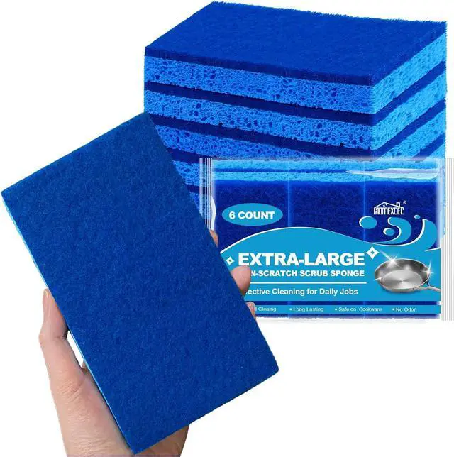 Main image of HOMEXCEL Extra Large Sponges Kitchen 6PK, Non-Scratch Sponge for Cleaning