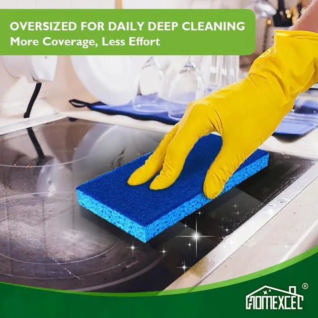 Alt view image 3 of 7 - HOMEXCEL Extra Large Sponges Kitchen 6PK, Non-Scratch Sponge for Cleaning
