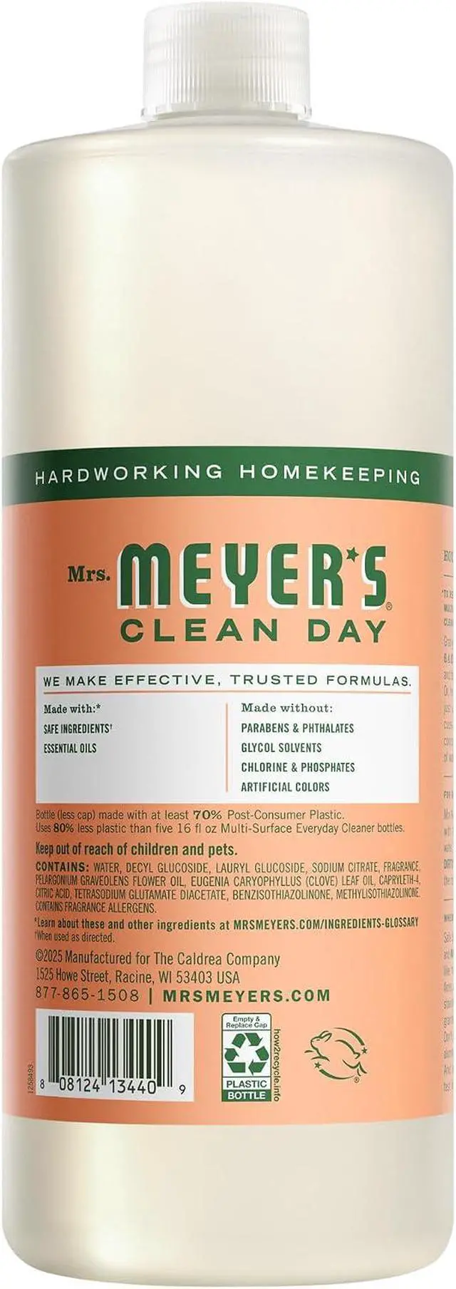 Alt view image 2 of 7 - MRS. MEYER'S CLEAN DAY Multi-Surface Cleaner Concentrate, Geranium, 32 oz