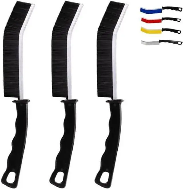 Main image of Crevice Cleaning Brush Cleaning Tools Cleaning Supplies Grout Brush Scrub Brush Toilet Brush for Household Use for Cleaning Bathroom Kitchen 3 Pcs (Black)