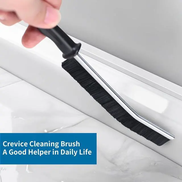 Alt view image 7 of 7 - Crevice Cleaning Brush Cleaning Tools Cleaning Supplies Grout Brush Scrub Brush Toilet Brush for Household Use for Cleaning Bathroom Kitchen 3 Pcs (Black)