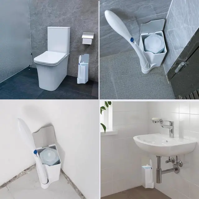 Alt view image 3 of 6 - 2 Pack Holder for Clorox Toilet Wand, Compatible with Clorox Toilet Wand Holder only, White & Gray