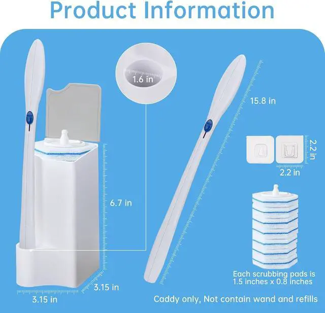 Alt view image 5 of 6 - 2 Pack Holder for Clorox Toilet Wand, Compatible with Clorox Toilet Wand Holder only, White & Gray