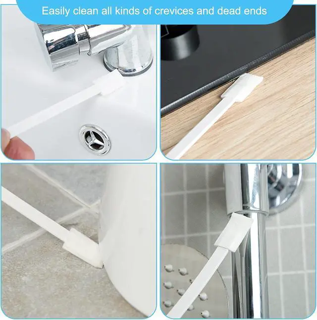 Alt view image 5 of 6 - Disposable Crevice Cleaning Brushes, Disposable Toilet Bowl Brushes Crevice Hole Brushes Detail Cleaning Brushes for Toilet Corner, Window Groove, Door Track, Keyboard, etc(42 PCS)