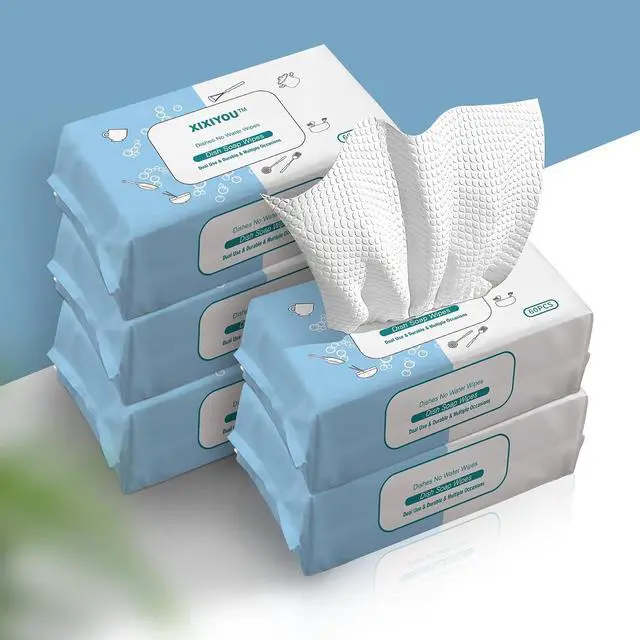 Alt view image 2 of 7 - Reusable Dry & Wet Dish Soap Foam Wipes - Multi-Purpose Cleaning Towels for Kitchen, Bathroom, Travel | No Water Needed, Eco-Friendly, Reaches Hard-to-Clean Areas (60 Pack)