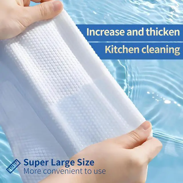 Alt view image 4 of 7 - Reusable Dry & Wet Dish Soap Foam Wipes - Multi-Purpose Cleaning Towels for Kitchen, Bathroom, Travel | No Water Needed, Eco-Friendly, Reaches Hard-to-Clean Areas (60 Pack)