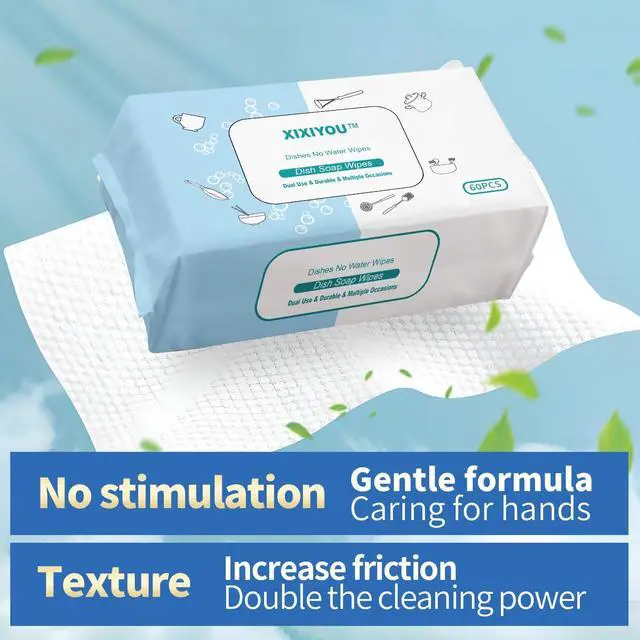 Alt view image 5 of 7 - Reusable Dry & Wet Dish Soap Foam Wipes - Multi-Purpose Cleaning Towels for Kitchen, Bathroom, Travel | No Water Needed, Eco-Friendly, Reaches Hard-to-Clean Areas (60 Pack)