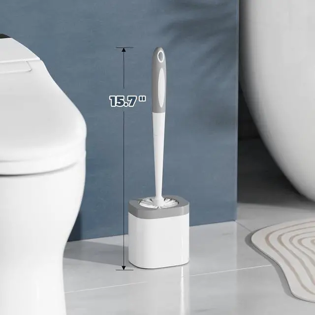 Alt view image 6 of 7 - Holaloha Toilet Brush and Holder Set, Space Saving, 2 Pack, White