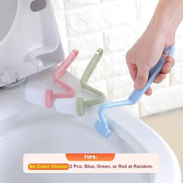 Alt view image 3 of 7 - Mziart Plastic Curved Toilet Brush Cleaning Toilet Corner Rim Edge, 2 Pack