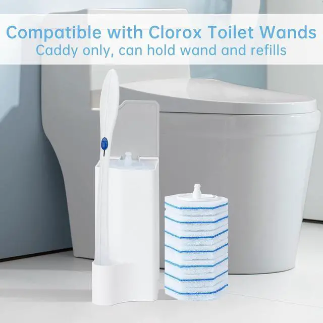 Alt view image 2 of 6 - Holder for Clorox Toilet Wand, Compatible with Clorox Toilet Wand Holder only, White & Gray
