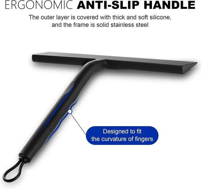 Alt view image 3 of 7 - wlich 8 Inch Shower Squeegee, Silicone Squeegee for Glass Doors with 1 Hook