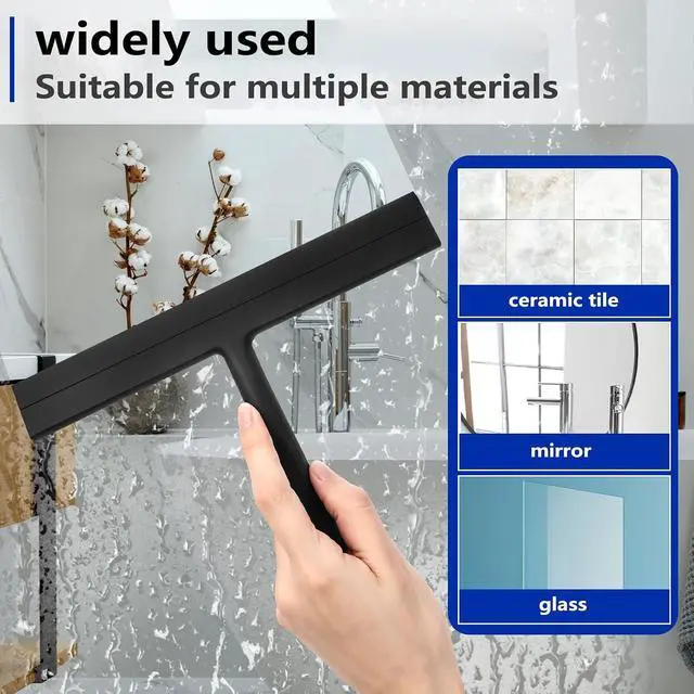 Alt view image 4 of 7 - wlich 8 Inch Shower Squeegee, Silicone Squeegee for Glass Doors with 1 Hook