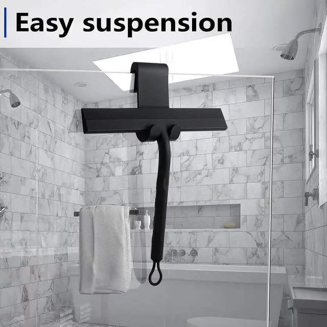Alt view image 6 of 7 - wlich 8 Inch Shower Squeegee, Silicone Squeegee for Glass Doors with 1 Hook