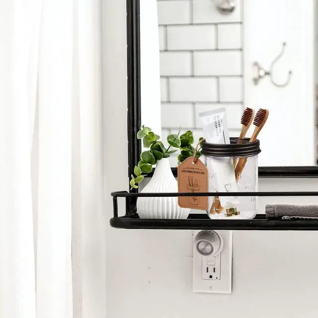 Alt view image 6 of 7 - Amolliar Mason Jar Toothbrush Holder, Rustproof Stainless Steel, Bronze