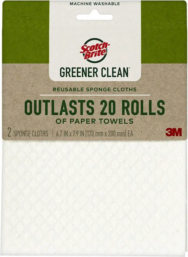 Main image of Scotch-Brite Greener Clean Sponge Cloth, 2 Pack