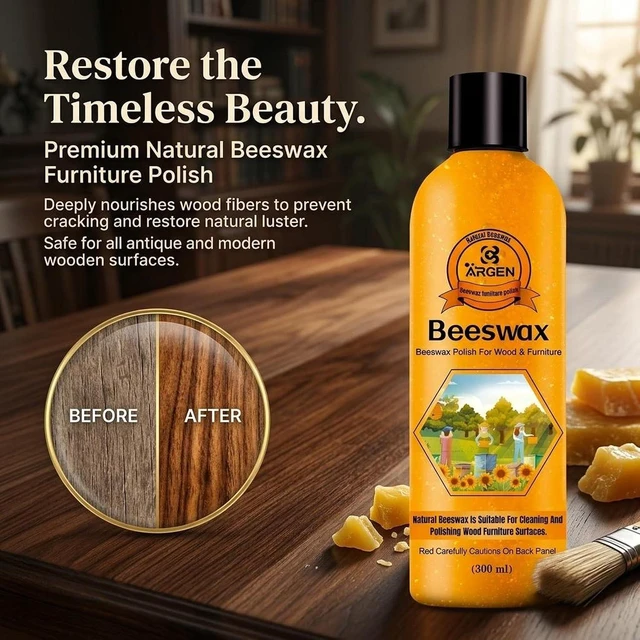 Alt view image 2 of 7 - CARGEN Beeswax Furniture Polish - Natural Wood Wax Conditioner 300ML