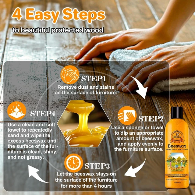 Alt view image 7 of 7 - CARGEN Beeswax Furniture Polish - Natural Wood Wax Conditioner 300ML