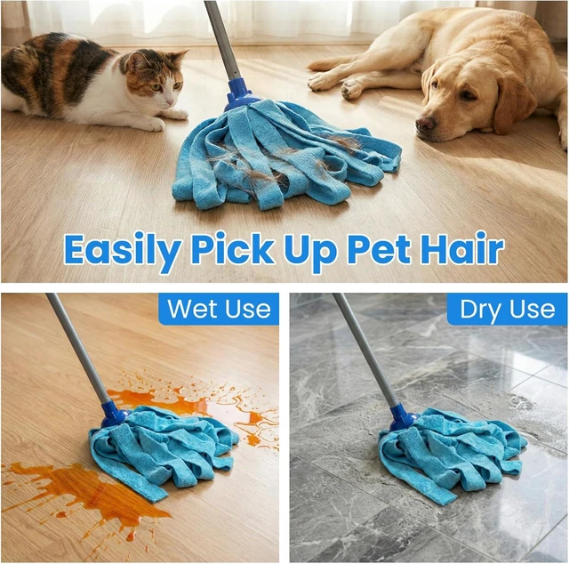 Alt view image 3 of 7 - Mop, Microfiber Cloth Mops for Floor Cleaning, Small Mop with 2 Refills