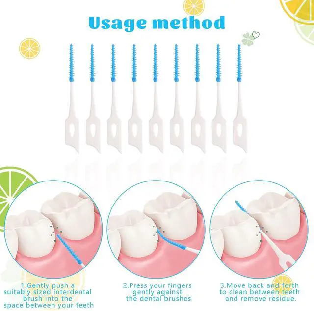 Alt view image 4 of 7 - 220 Interdental Brushes, Silicone Dental Picks with Case, Blue