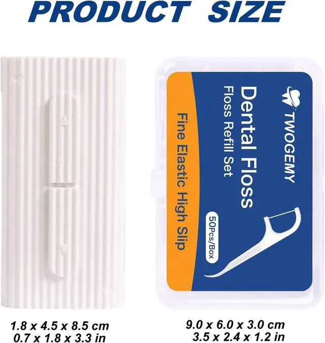 Alt view image 3 of 7 - Dental Floss 2 Pack 10 Count & 50 PCS/Box Refill Set Case Adult Flosses