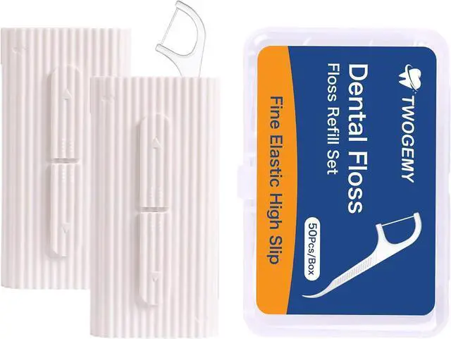 Main image of Dental Floss 2 Pack 10 Count & 50 PCS/Box Refill Set Case Adult Flosses