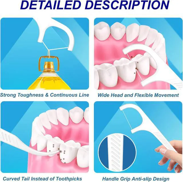 Alt view image 2 of 7 - Dental Floss 2 Pack 10 Count & 50 PCS/Box Refill Set Case Adult Flosses