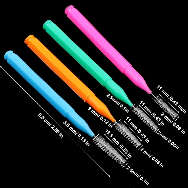 Alt view image 2 of 7 - Patelai 100 Pcs Braces Dental Brushes,Bright Colors,Multiple Sizes