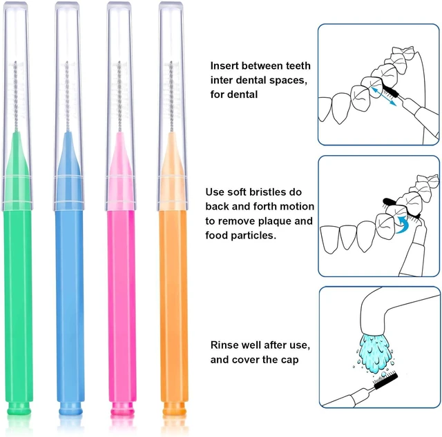 Alt view image 3 of 7 - Patelai 100 Pcs Braces Dental Brushes,Bright Colors,Multiple Sizes
