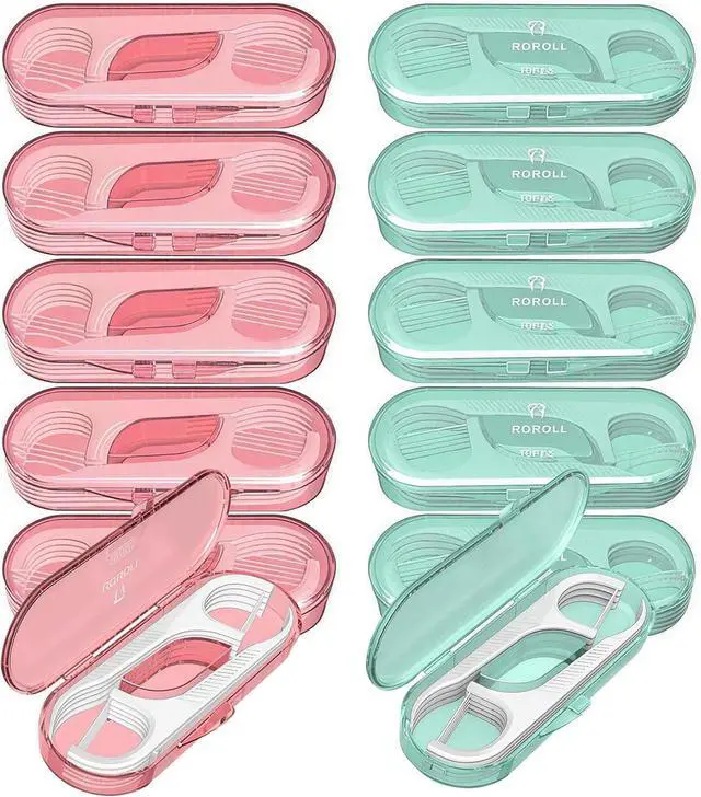 Main image of Holy Rose Travel Dental Floss Case, Portable Flossers Picks 12 Packs